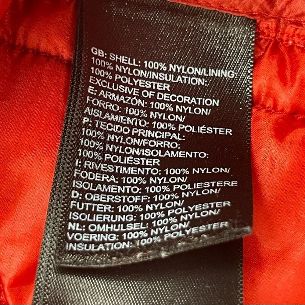 The North Face Mens Thermoball Eco Jacket Red Quilted Puffer Full Zip Sz XLarge